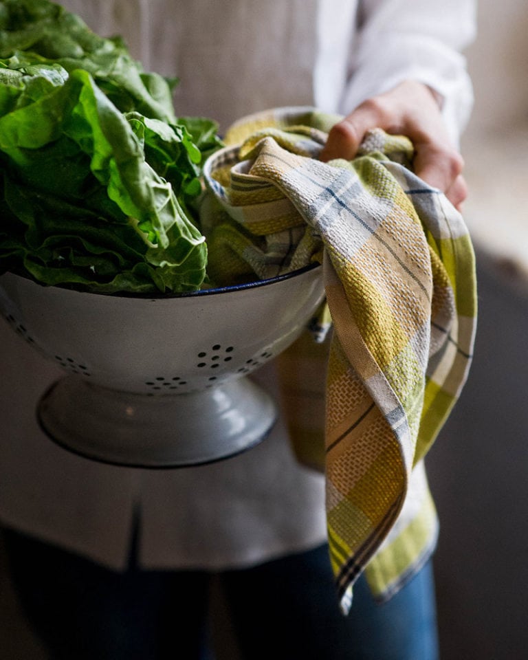Plaid Cotton Kitchen Towel - Pesto