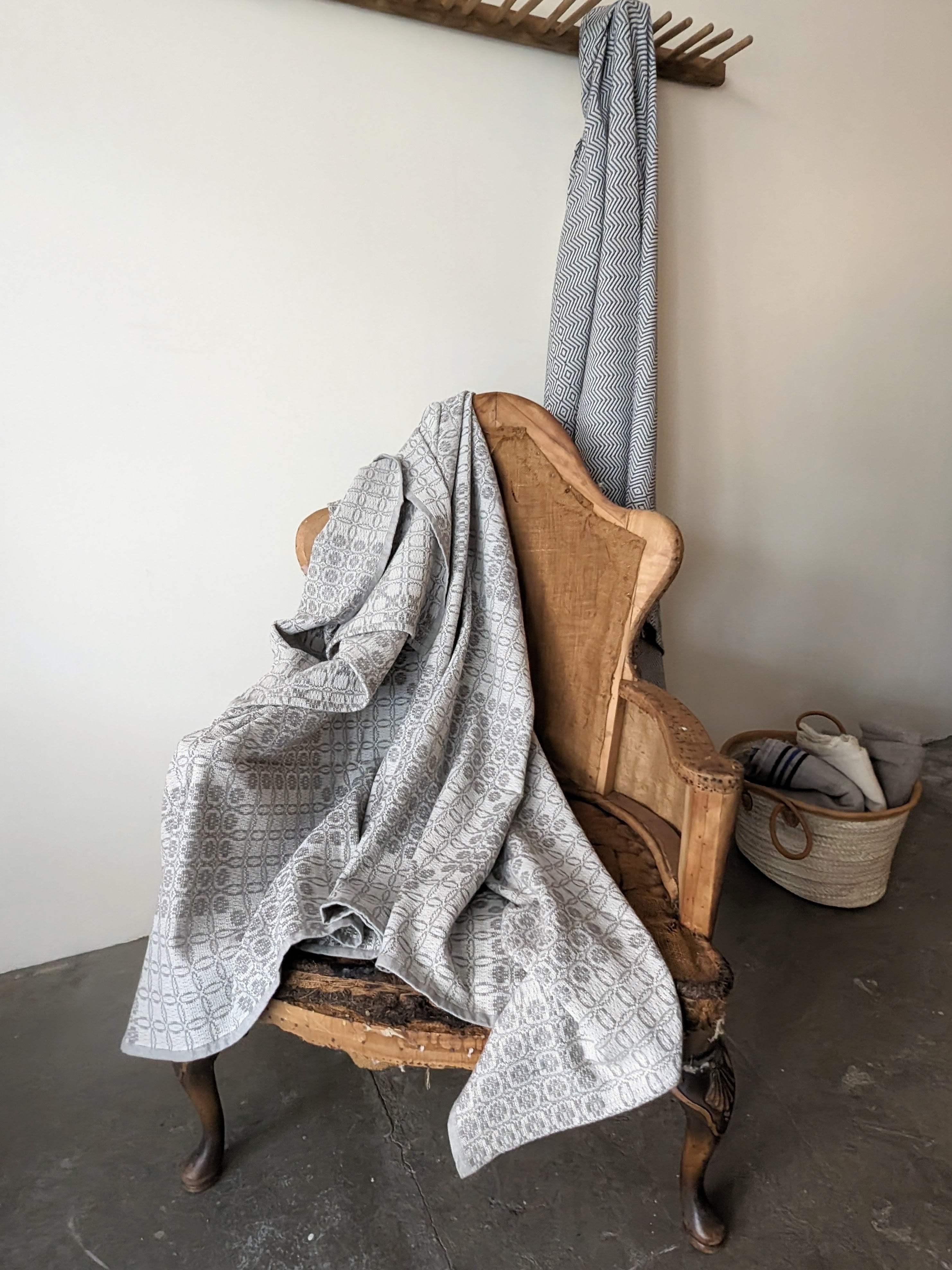 Juno Cotton Throw Blanket - Grey