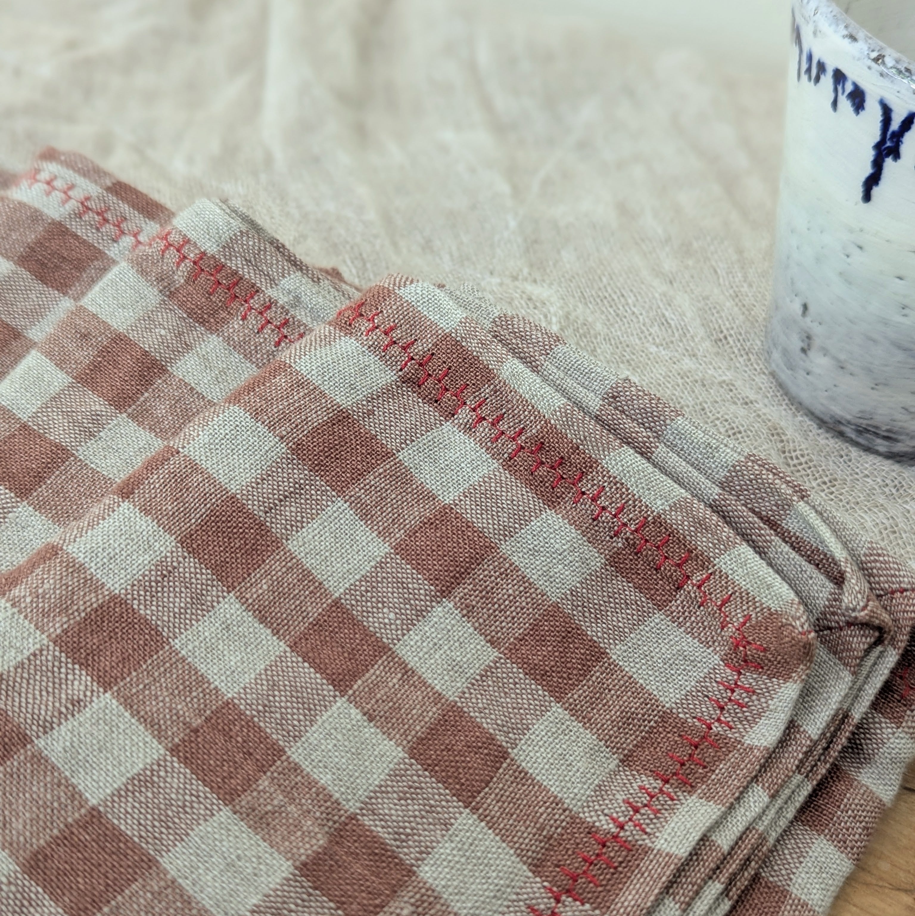 Linen Napkins - Sets of 4 - Blues, Golds, Browns