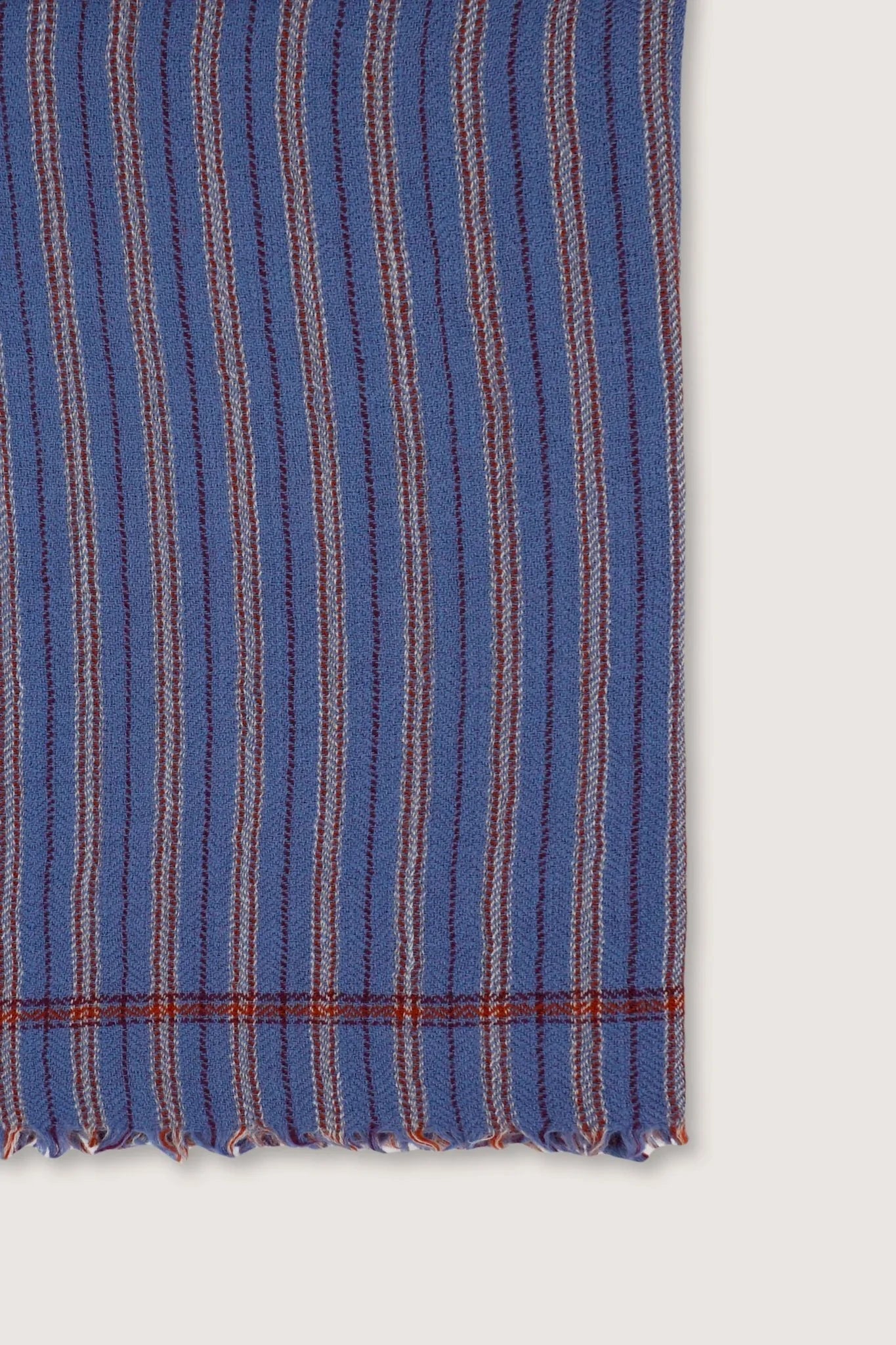 Wool Throw - Cloud Blue Stripe